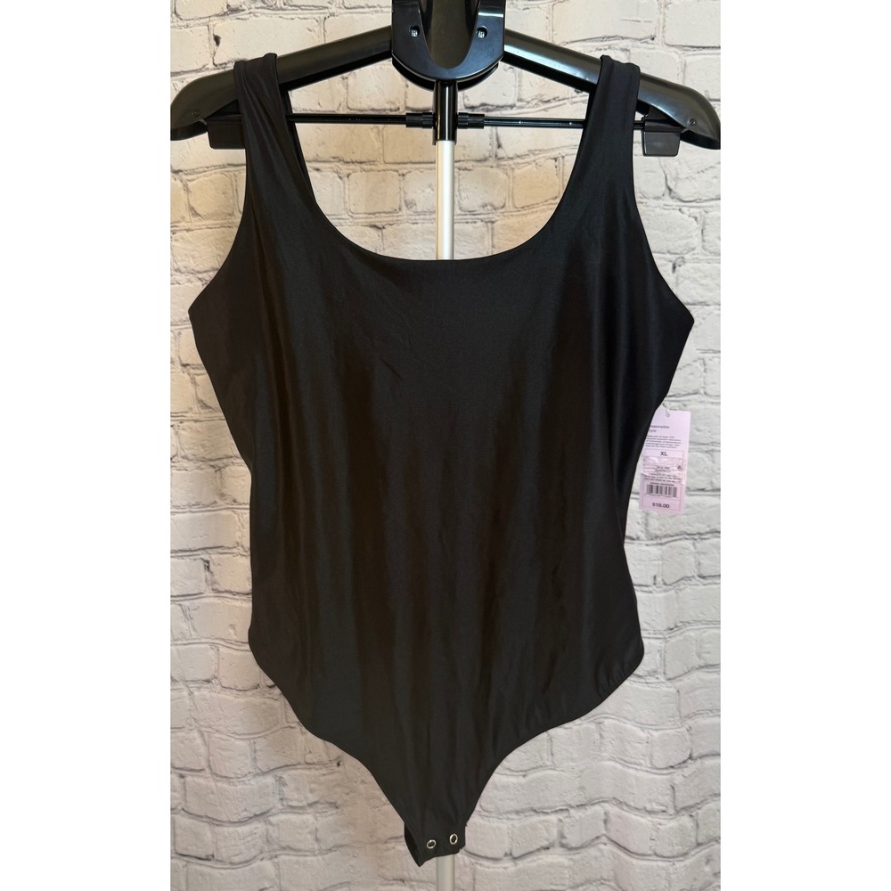 Wild Fable Black‎ Scoop Neck Sleeveless Bodice Bodysuit XL NWT